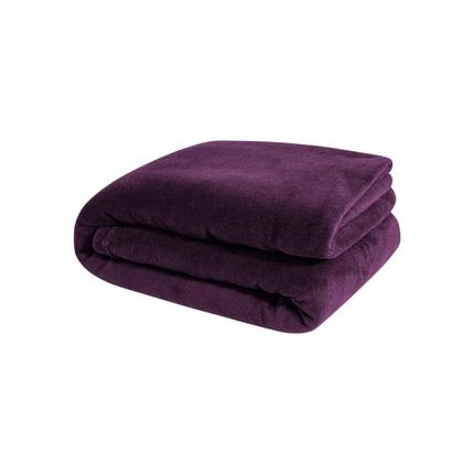 Manta Casal Padrão Soft Fleece Lisa 1 Peça - Roxo - Marca Casa Modelo Enxovais