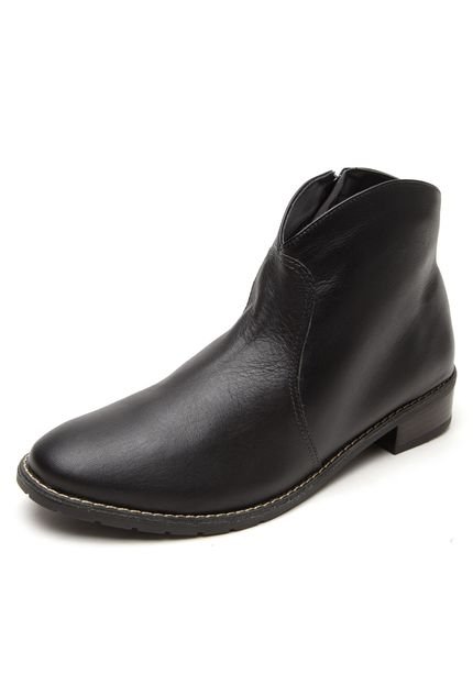 Bota Couro Usaflex Minimalista Preta - Marca Usaflex