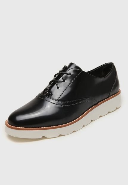 Oxford Flatform Capodarte Recortes Verniz Preto - Marca Capodarte