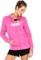 Moletom Flanelado Aberto Puma Ess No. 1 Fz Rosa - Marca Puma