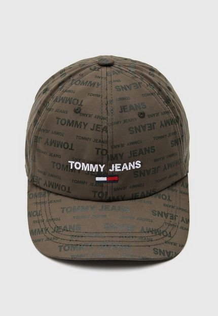 Boné Aberto Tommy Jeans Monograma Aba Curva Verde - Marca Tommy Jeans