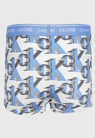 Cueca Calvin Klein Underwear Boxer Low Rise Trunk Off-White/Azul