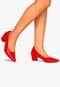 Sapato Feminino Social Fino Scarpin Croco Salto Medio Vermelho - Marca TAKATA BY RAFAEL TAKATA