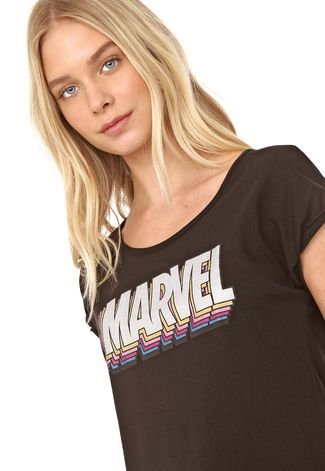 Blusa Cativa Marvel Logo Preta