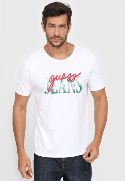 Camiseta Guess Lettering Branca - Marca Guess