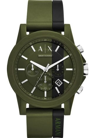 Relógio Armani Exchange Cronógrafo Verde Redondo - Ax1333/8Vn