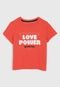 Camiseta Guess Infantil Love Power Coral - Marca Guess