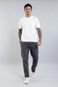 Calça Jogger Masculina de Sarja Slim Fit na Cor Cinza com Elástico no Cós - Marca Dialogo Jeans