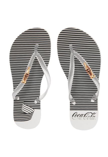 Chinelo Coca Cola Shoes Arara Ribbon Tracks Branco/Incolor - Marca Coca Cola