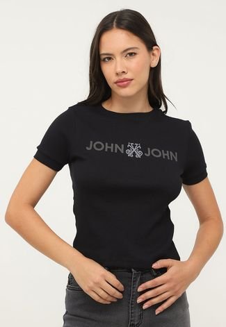 Camiseta John John Cinthia Feminina Preta - Preto