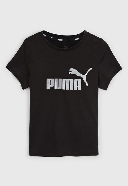 Camiseta Puma Infantil Logo Metalizado Preta - Marca Puma