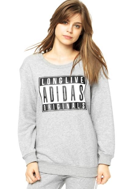 Blusão adidas Originals Graphic Sweater Medium Grey Heather - Marca adidas Originals
