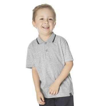 Camisa Polo Infantil Masculina Trick Nick Cinza