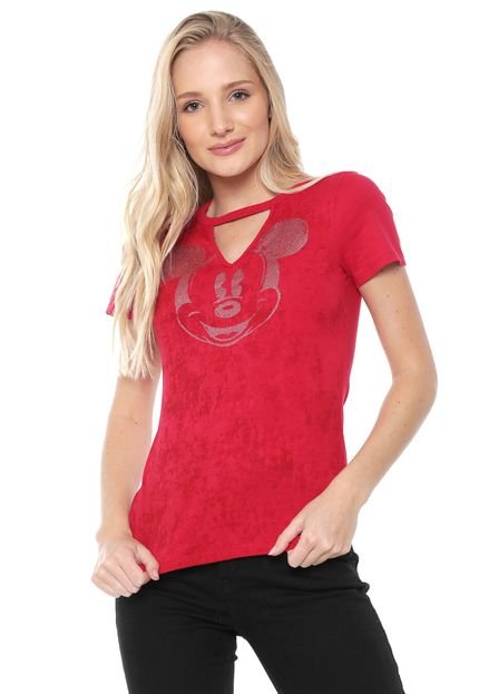 Blusa Cativa Disney Mickey Glitter Vermelha - Marca Cativa Disney