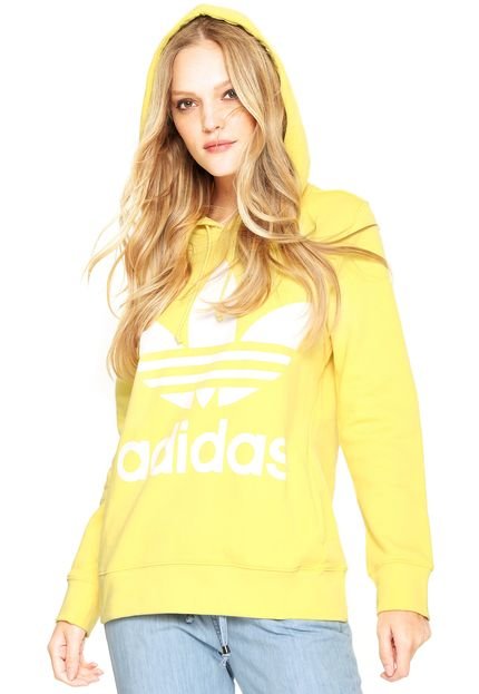 Moletom Fechado adidas Originals Trefoil Hoodie Amarelo - Marca adidas Originals
