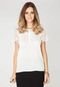 Blusa Canal Renda Off-White - Marca Canal