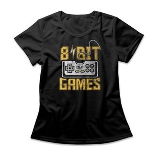 Camiseta Feminina 8 Bit Games - Preto
