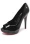 Peep Toe Di Cristalli Liso Preto - Marca Di Cristalli