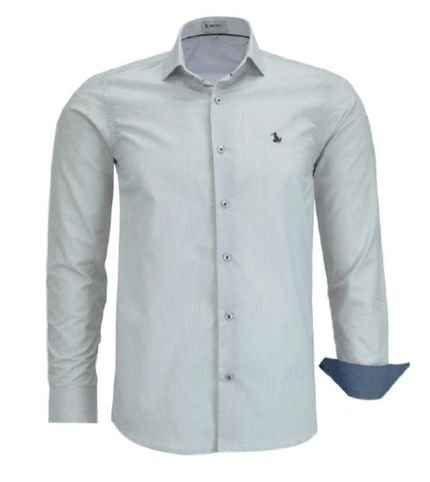 Camisa Social Amil Comfort Optmal Algodão Sem bolso M/Longa Lançamento Luxo Prata - Marca Amil