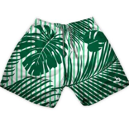 Short Estampado Masculino Florido Folhagem Verde Moda Praia Verão - Marca BUENO STORE