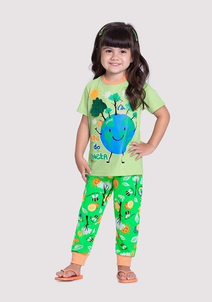 Pijama Infantil que Brilha no Escuro com Aplique - Marca Alakazoo