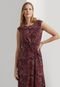 Vestido Lauren Ralph Lauren Midi Estampado Vinho - Marca Lauren Ralph Lauren