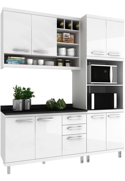 Cozinha New Vitoria 13 Hecol Móveis Branco - Marca Hecol Móveis
