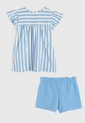 Conjunto 2pçs Manga Curta Milon Blusa E Short Azul - Marca Milon