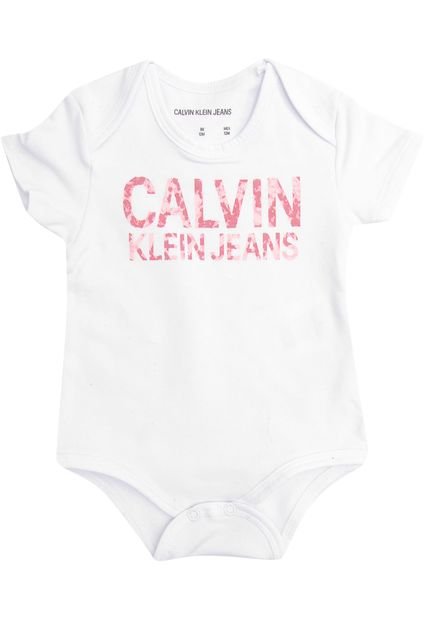 Body Calvin Klein Kids Infantil Logo Branco - Marca Calvin Klein Kids
