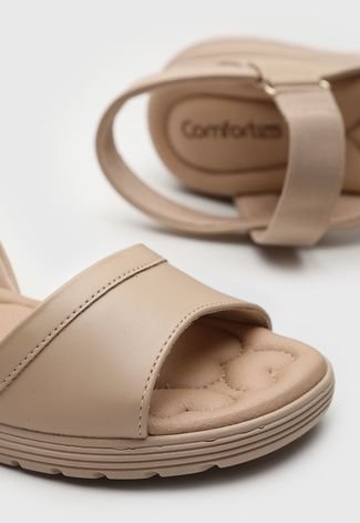 Sandália Papete Comfortflex Conforto Off-White