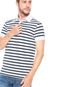 Camisa Polo Tommy Hilfiger Slim Listras Branca/Azul - Marca Tommy Hilfiger