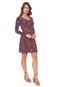 Vestido Enfim Curto Floral Roxo - Marca Enfim