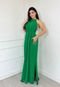 Vestido Longo Frente Única Amarração Esther Verde - Marca Cia do Vestido