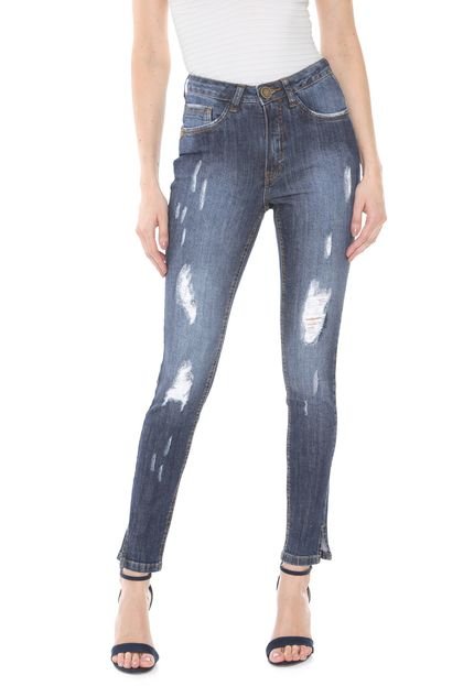 Calça Jeans Eventual Skinny Desgastes Azul - Marca Eventual