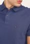 Camisa Polo Tommy Hilfiger Reta Logo Azul-Marinho - Marca Tommy Hilfiger