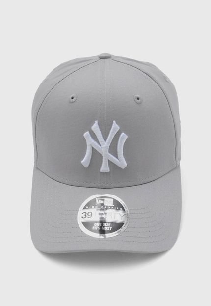 Boné Fechado New Era New York Yankees MLB Aba Curva Cinza - Marca New Era