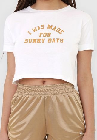 Blusa Cropped Billabong Sunny Days Off-White
