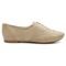 Oxford Feminino Sapato Casual Couro Costurado à Mão Brogue Bico Redondo Amarração Casual Areia - Marca Walk Easy
