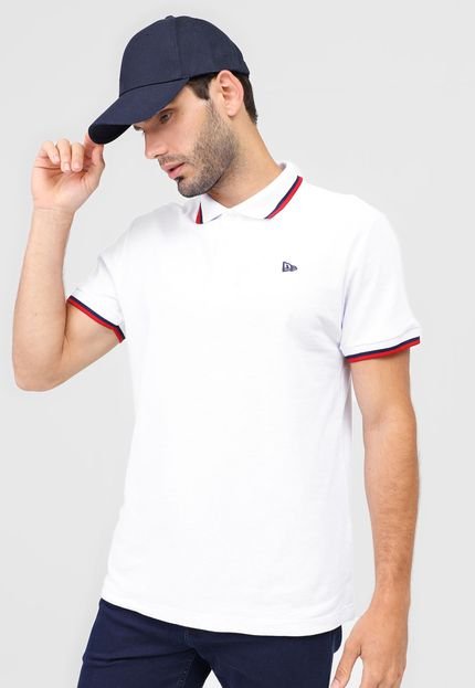 Camisa Polo New Era Reta Core Flag Branca - Marca New Era