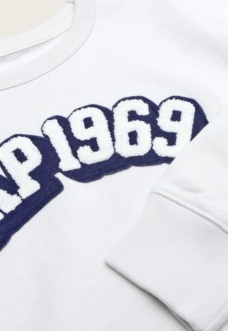 Blusa Infantil de Moletom GAP 1969 Branca