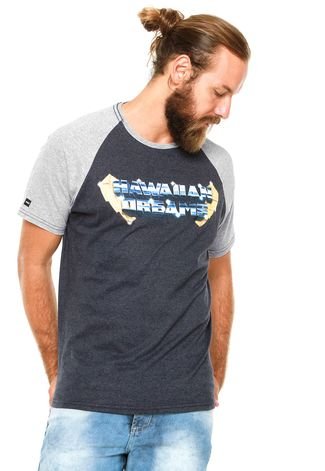 Camiseta HD Estampada 2677A Azul-marinho/Cinza