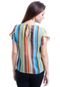 Blusa Folhas Crepe Listrado Multicolorido - Marca 101 Resort Wear
