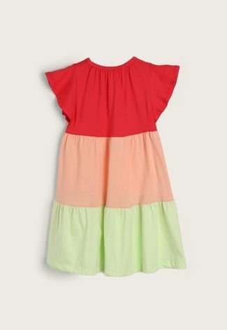Vestido Infantil Elian Color Block Rosa