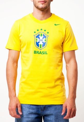 Camiseta Nike CBF Brasil Core Crest Amarela - Compre Agora