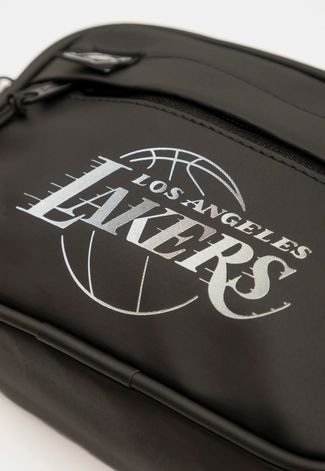 Bolsa NBA Silver Logo Los Angeles Lakers Preta