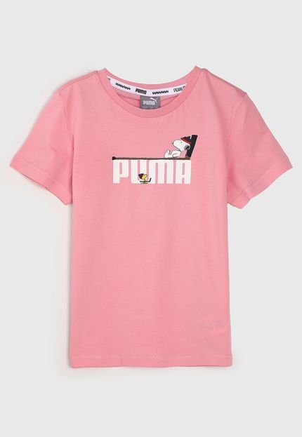Camiseta Puma Infantil Logo Rosa - Marca Puma