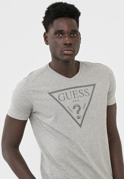 Camiseta Guess Logo USA Cinza - Marca Guess
