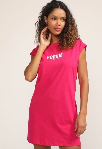 Vestido Forum Curto Logo Rosa - Marca Forum