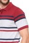 Camisa Polo Crocker Reta listras Branca/Vermelho - Marca Crocker