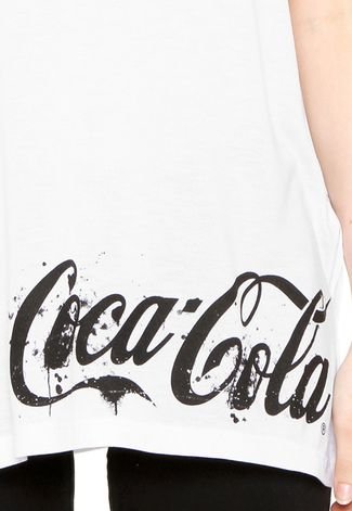 Camiseta Coca-Cola Jeans Alongada Branca
